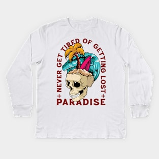 Paradise Skull Island Kids Long Sleeve T-Shirt